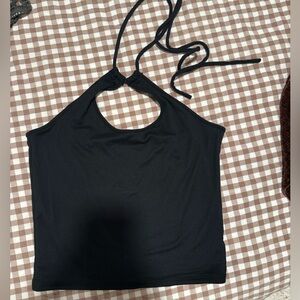 La Hearts Black Halter Camisole